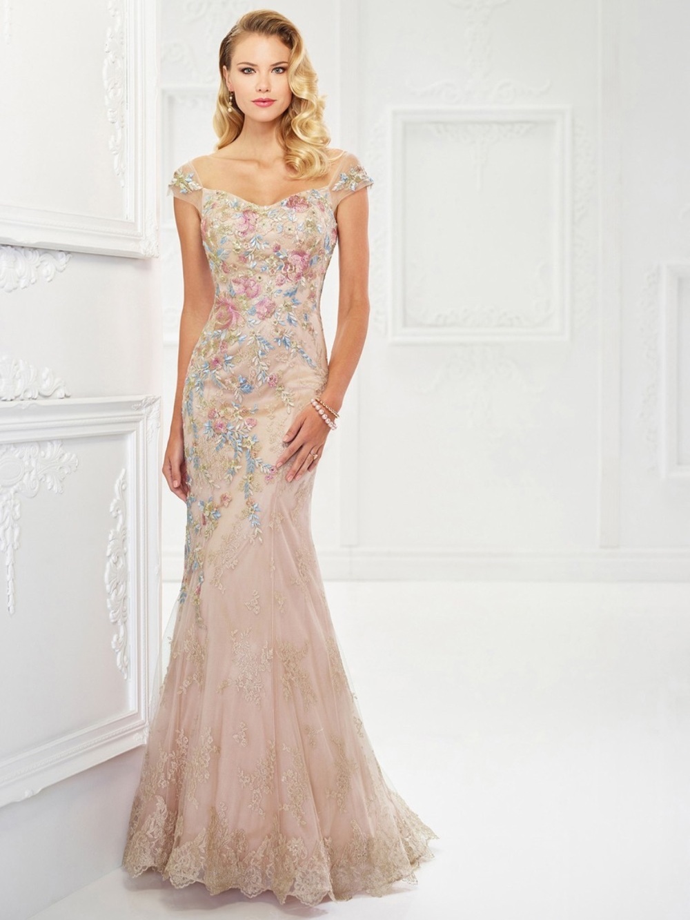 Montage by Mon Cheri 118966 Cap-Sleeve Evening Gown